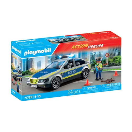 Playmobil 71729 Action Heroes Police Patrol Car With Flashing Lights And Sounds