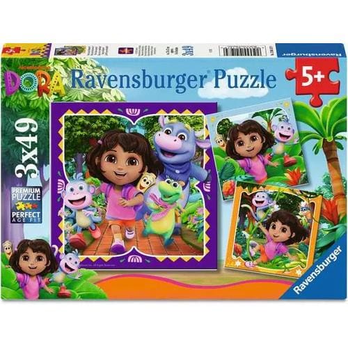 Ravensburger Dora 3 x 49 Piece Jigsaw Puzzles - Ready to Party!