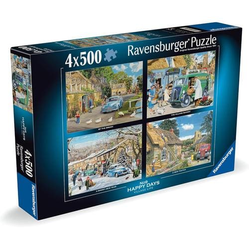 Ravensburger Happy Days No 9, Village Life 4x 500 Piece Jigsaw Puzzle