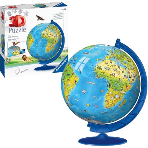 Ravensburger Light Up Children's World Globe, 180 piece 3D Jigsaw Puzzle