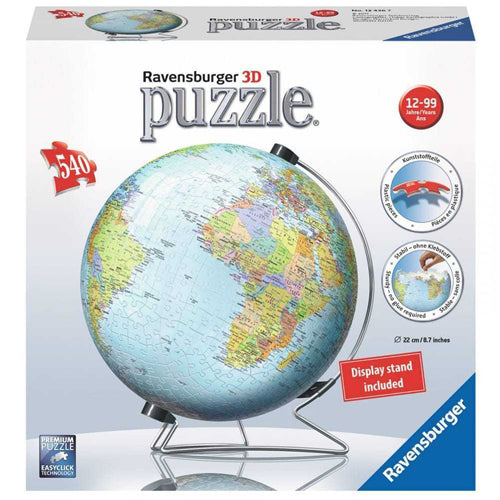 Ravensburger The World on V-Stand Globe- 540pc 3D Jigsaw Puzzle