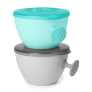 Skip Hop 2 Pack Easy Serve Travel Bowls Grey and Soft Teal