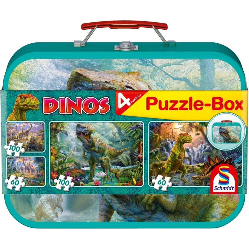 Dinosaurs Four Jigsaws In A Keepsake Tin