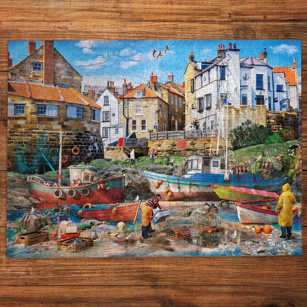 Gibsons: Fishermen at Robin Hood's Bay Puzzle (1000 Pieces)_1