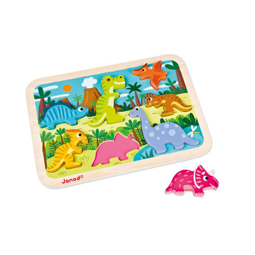 Dinosaur 7 Pieces Children'S Wooden Jigsaw Puzzle