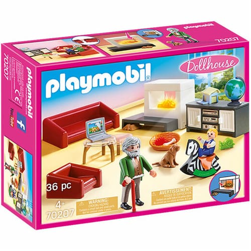 Playmobil 70207 Dollhouse Living Room with Fireplace