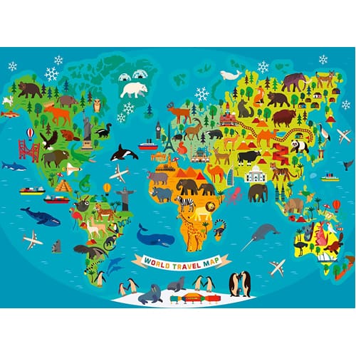 Animal World Map (150 XXL pieces)