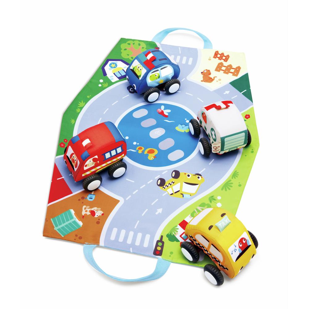 Hape Pull-Back Plush Car Set