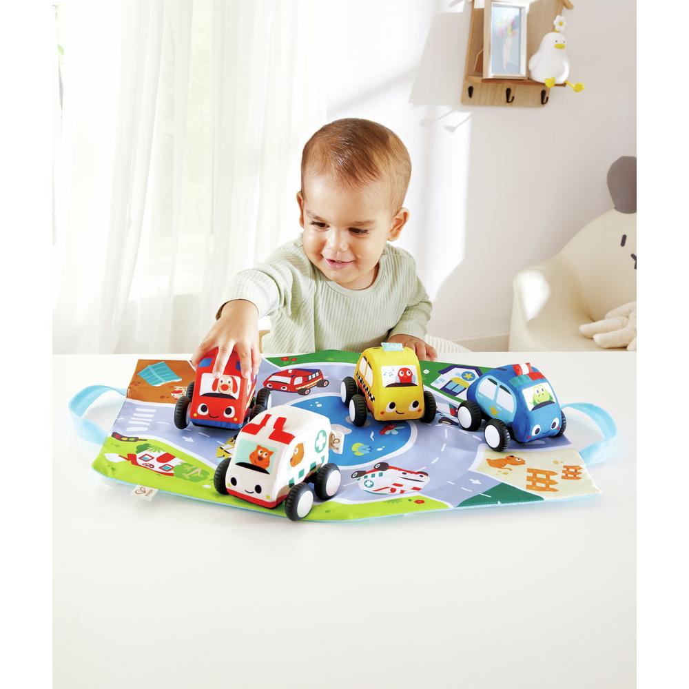 Hape Pull-Back Plush Car Set_2