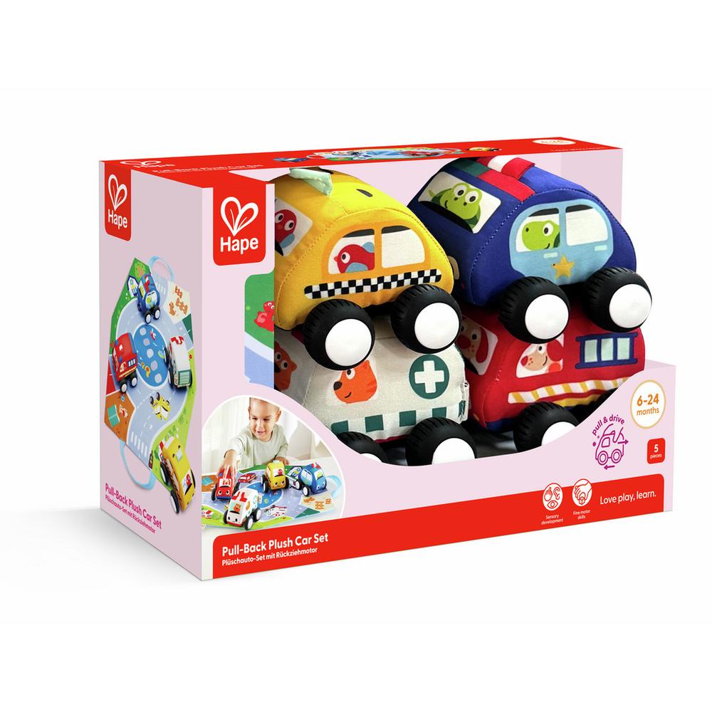 Hape Pull-Back Plush Car Set_6