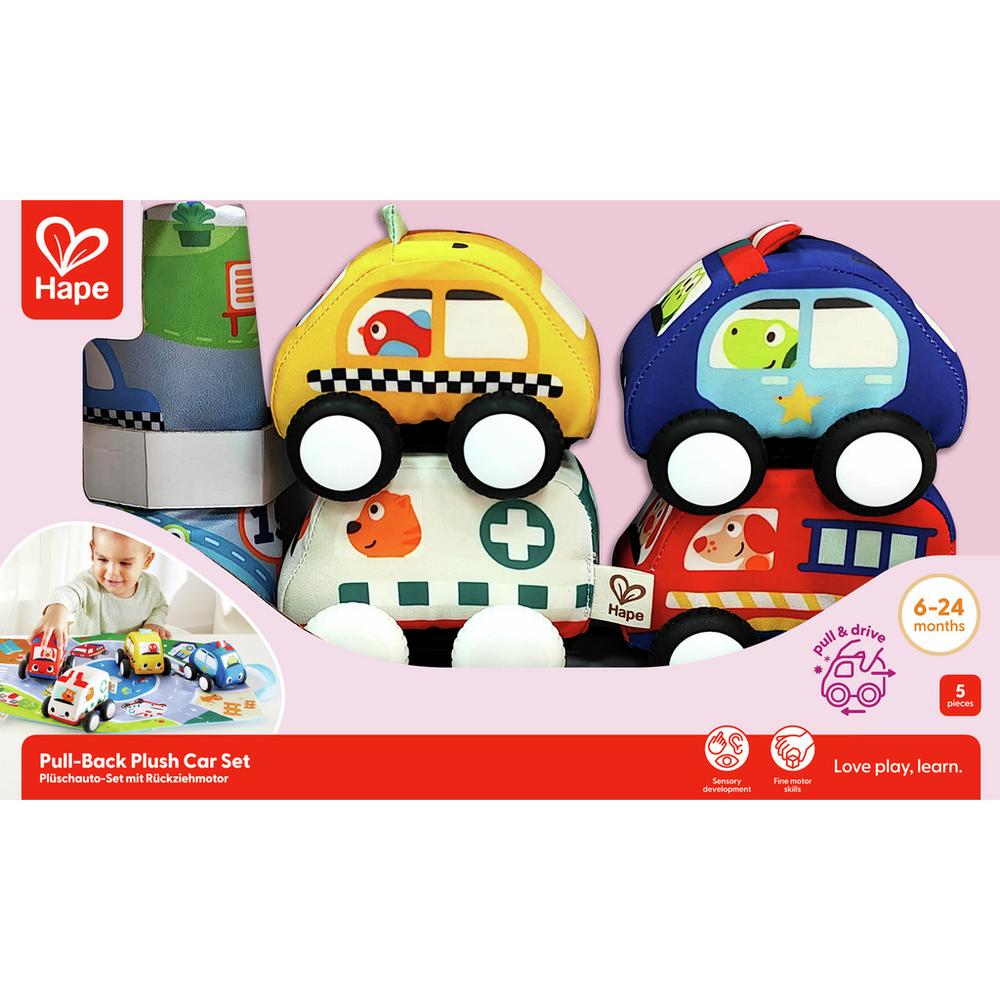 Hape Pull-Back Plush Car Set_7
