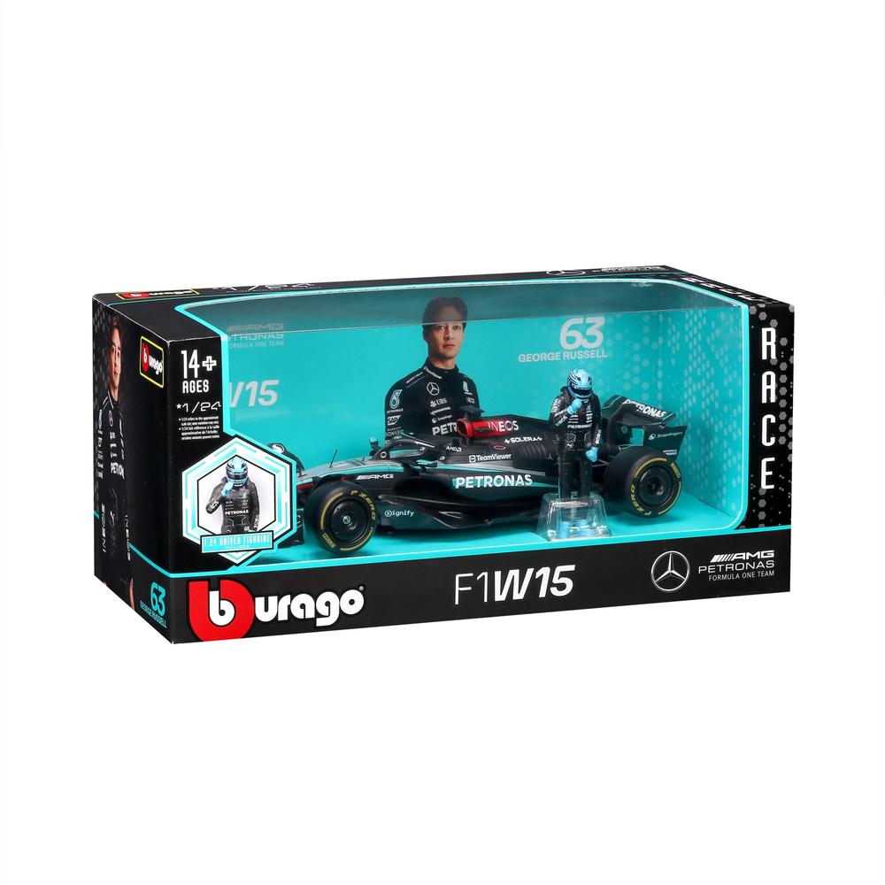 1:24 F1 Mercedes AMG W15 2024 With Driver Figure Russell_9