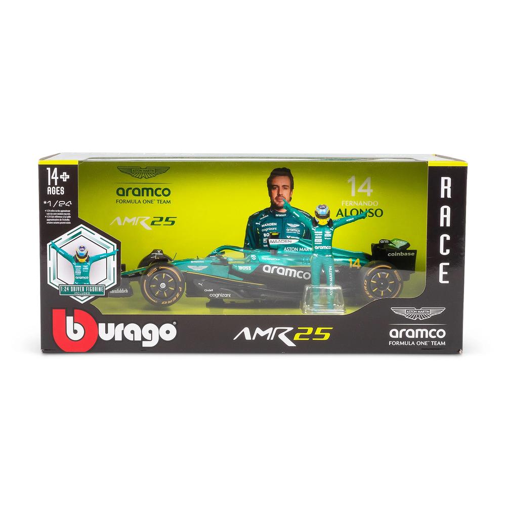 1:24 F1 Aston Martin AMR25 With Driver Figure Alonso