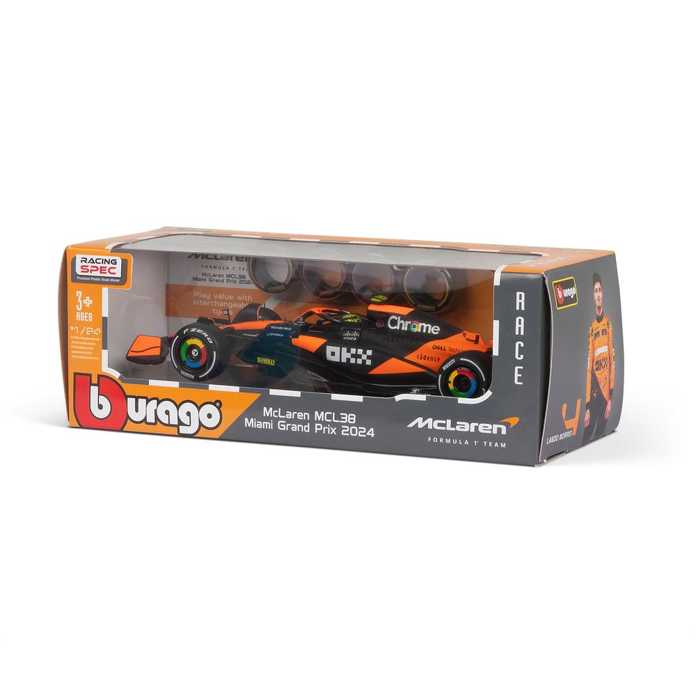 1:24 F1 Mclaren Toy Tyre Changing Racing Car (2024) Norris Playset_5