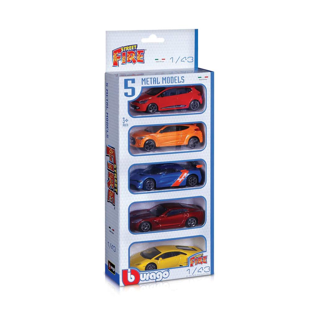 Bburago Street Fire 1:43 5 Piece Vehicle Pack