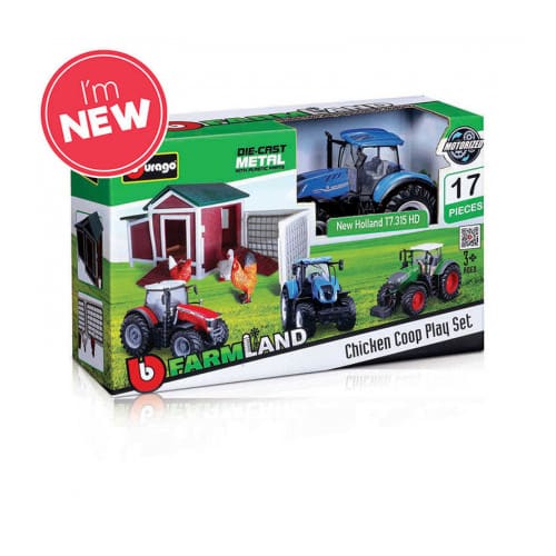 1:43 Farmland Playset Chicken Coop With New Holland Tractor