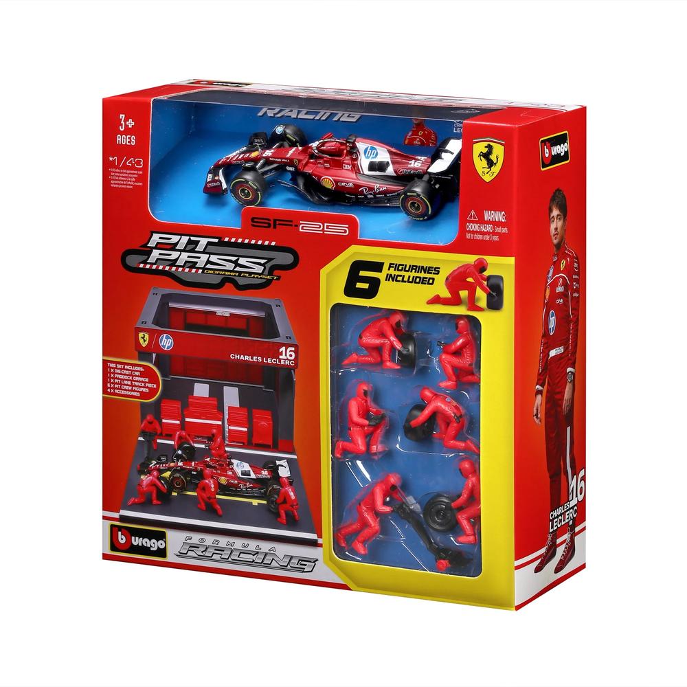 1:43 F1 Ferrari SF-25 2025 Pit Pass Diorama Leclerc_5