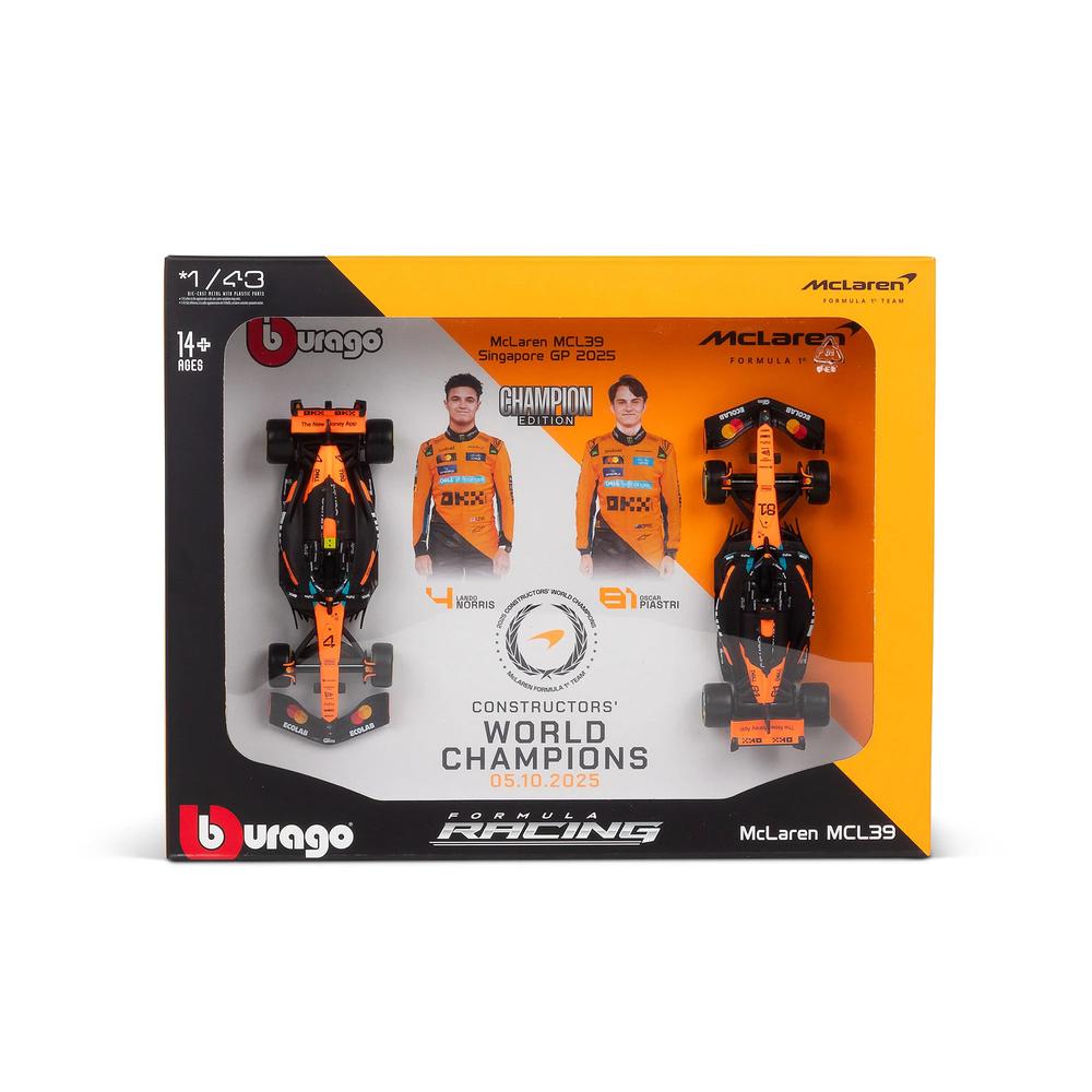 1:43 F1 Mclaren MCL39 2025 Norris & Piastri Team Championship Two Pack