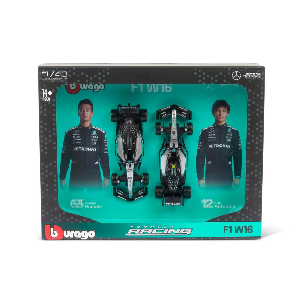 1:43 F1 Mercedes AMG W16 2025 Russell & Antonelli Team Two Pack