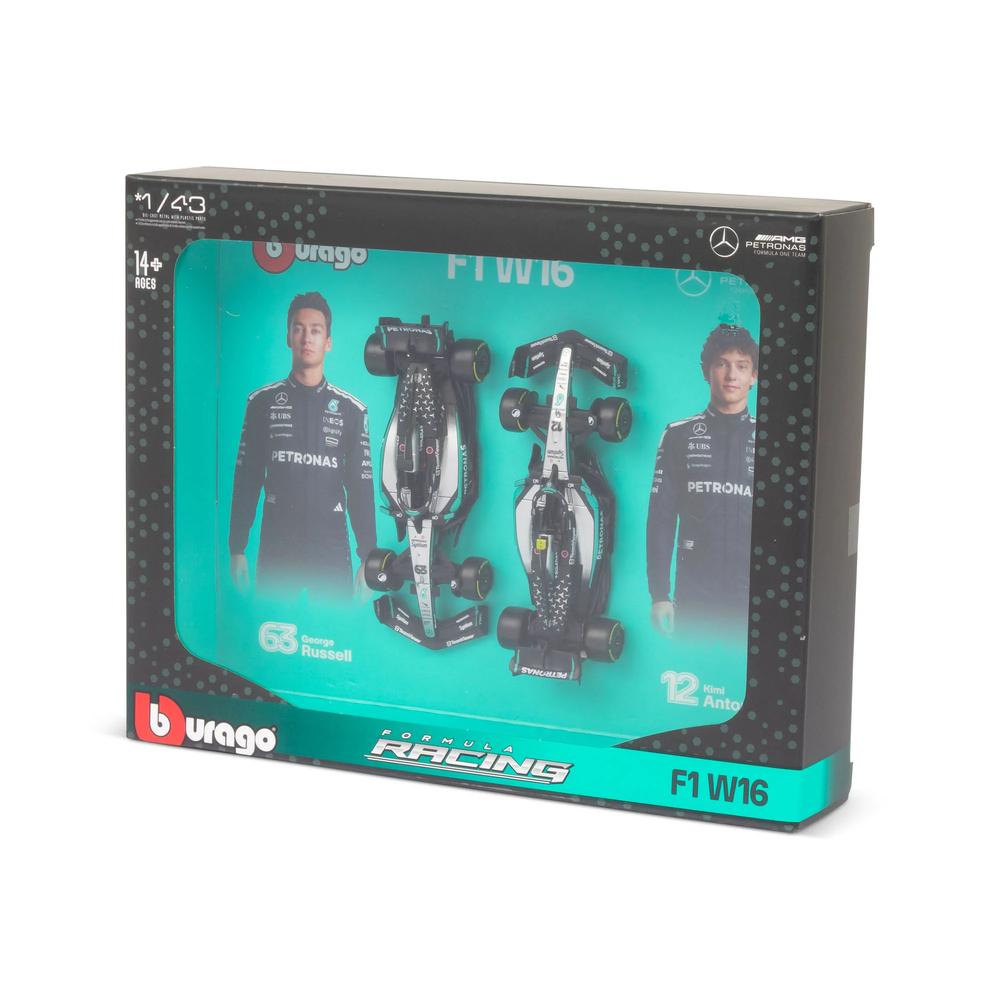 1:43 F1 Mercedes AMG W16 2025 Russell & Antonelli Team Two Pack_2