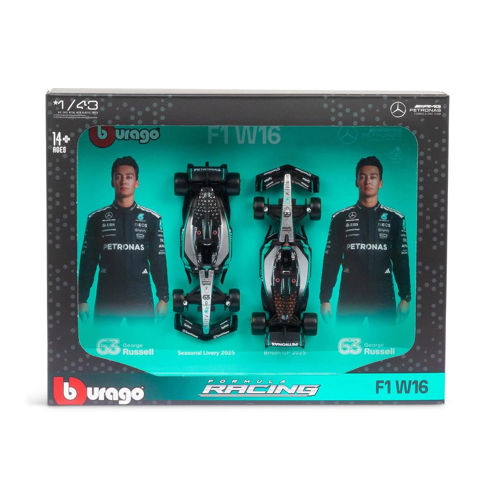 1:43 F1 Mercedes AMG W16 2025 Russell Driver Two Pack