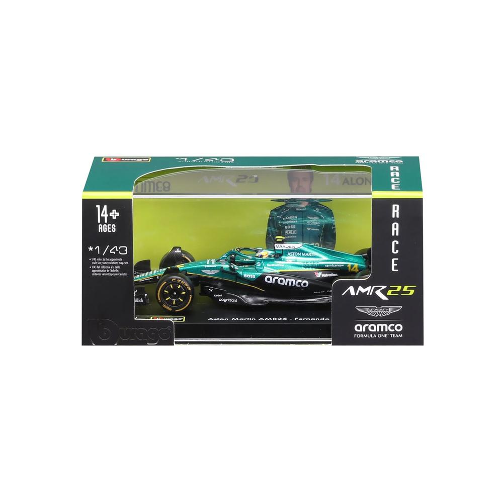 1:43 F1 Aston Martin AMR25 2025 Alonso With Helmet