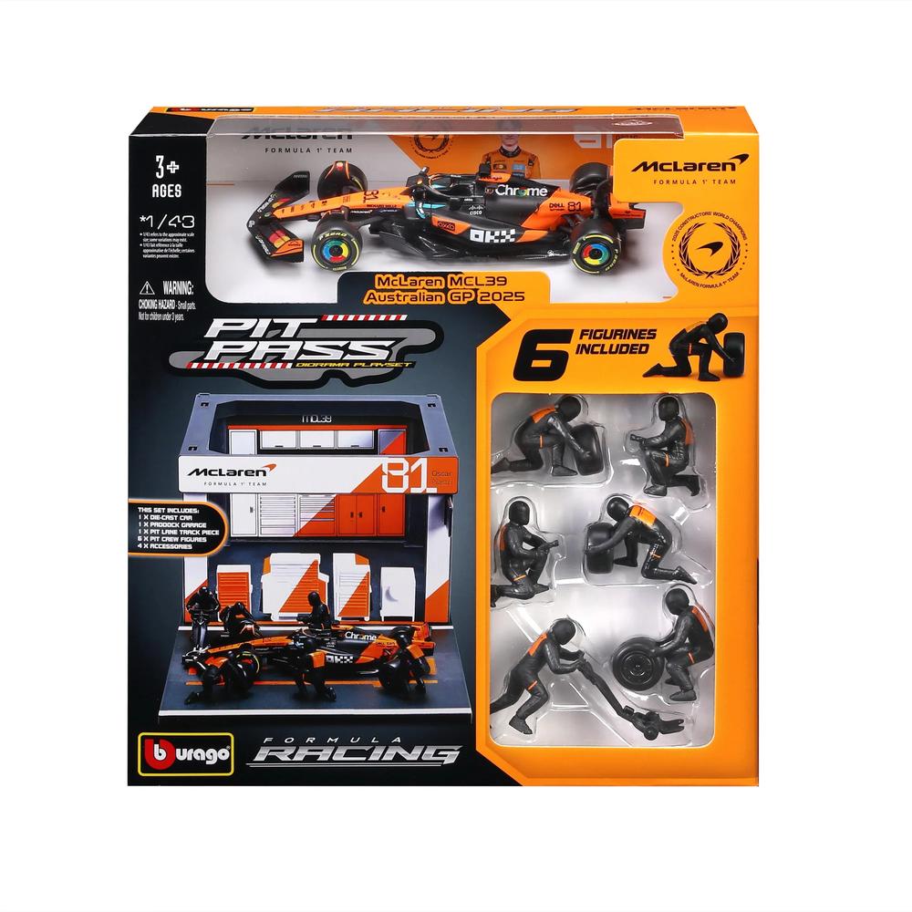 1:43 F1 Mclaren MCL39 2025 Pit Pass Diorama Piastri