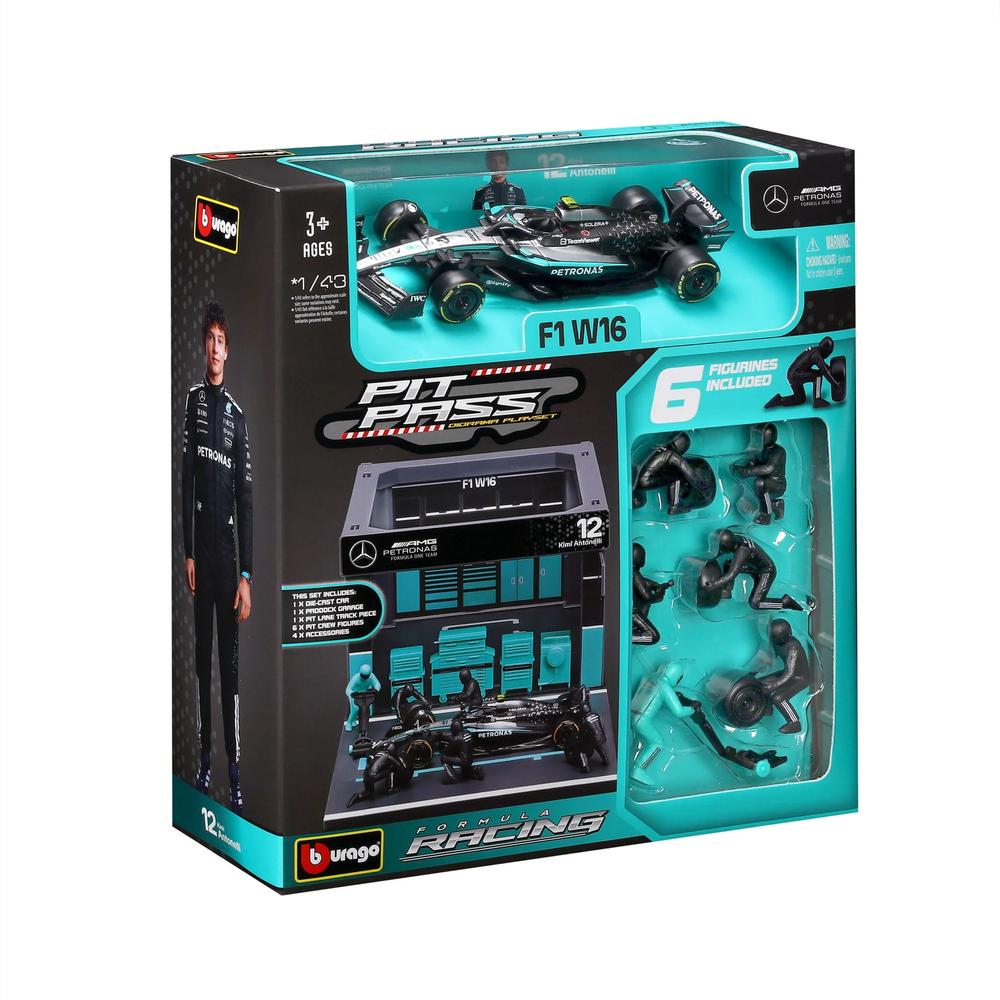 1:43 F1 Mercedes AMG W16 2025 Pit Pass Diorama Antonelli_5