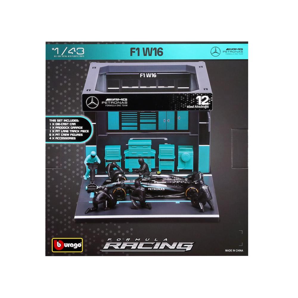 1:43 F1 Mercedes AMG W16 2025 Pit Pass Diorama Antonelli_7