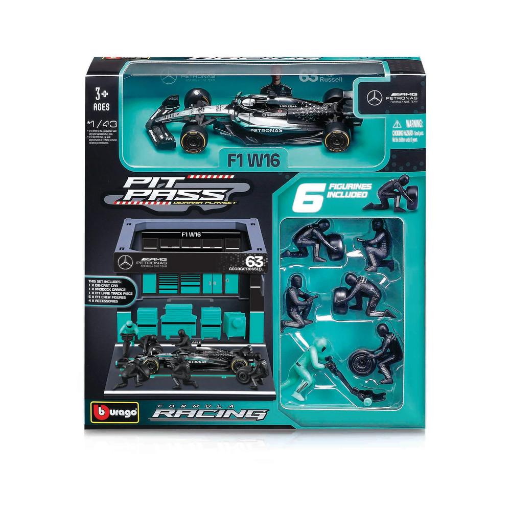 1:43 F1 Mercedes AMG W16 2025 Pit Pass Diorama Russell_3