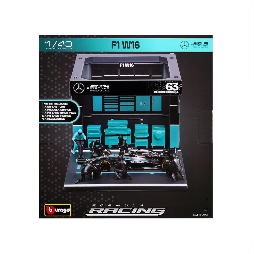 1:43 F1 Mercedes AMG W16 2025 Pit Pass Diorama Russell_4