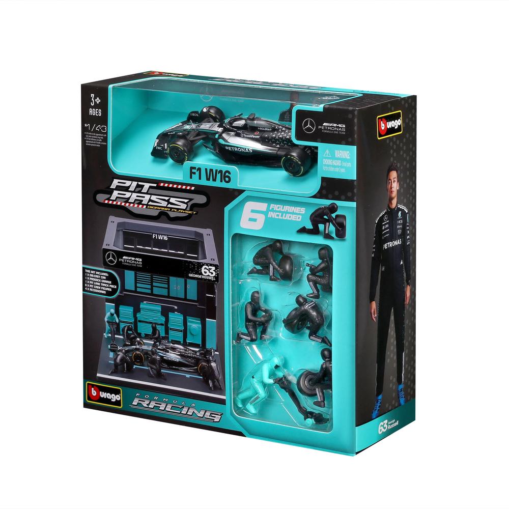 1:43 F1 Mercedes AMG W16 2025 Pit Pass Diorama Russell_6