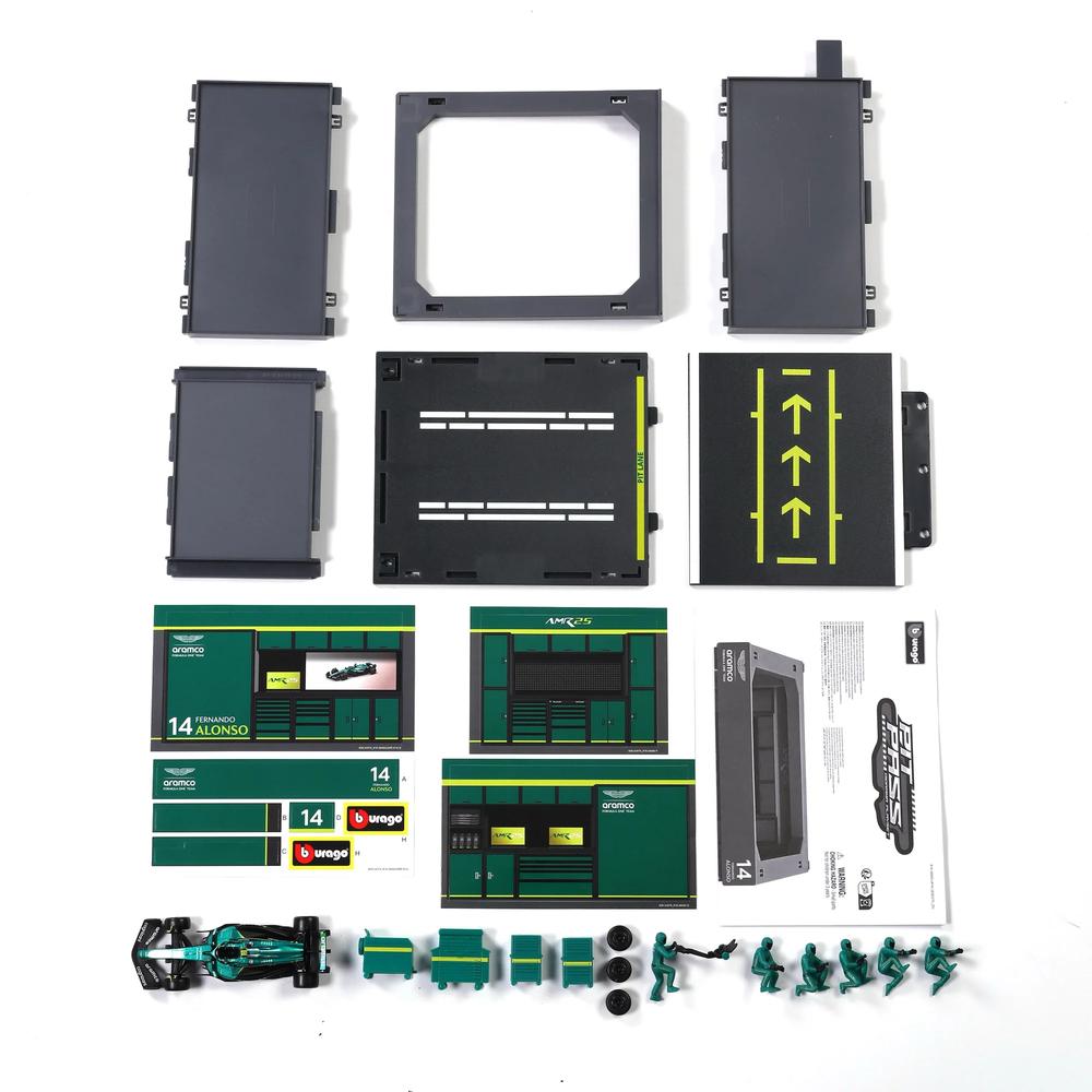 1:43 F1 Aston Martin AMR25 2025 Pit Pass Diorama Alonso_2