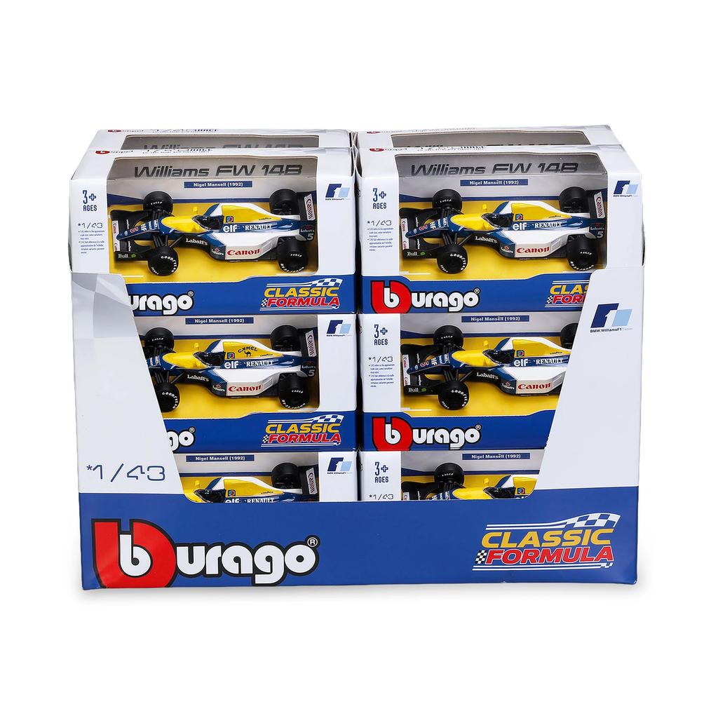 Bburago 1:43 F1 Williams FW14B 1992 Nigel Mansell 12 Piece Dispenser