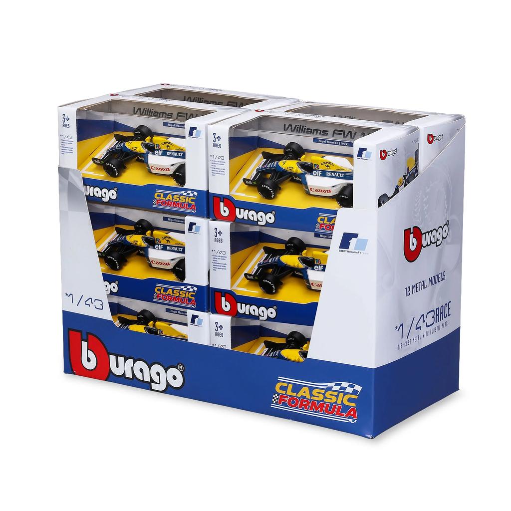 Bburago 1:43 F1 Williams FW14B 1992 Nigel Mansell 12 Piece Dispenser
