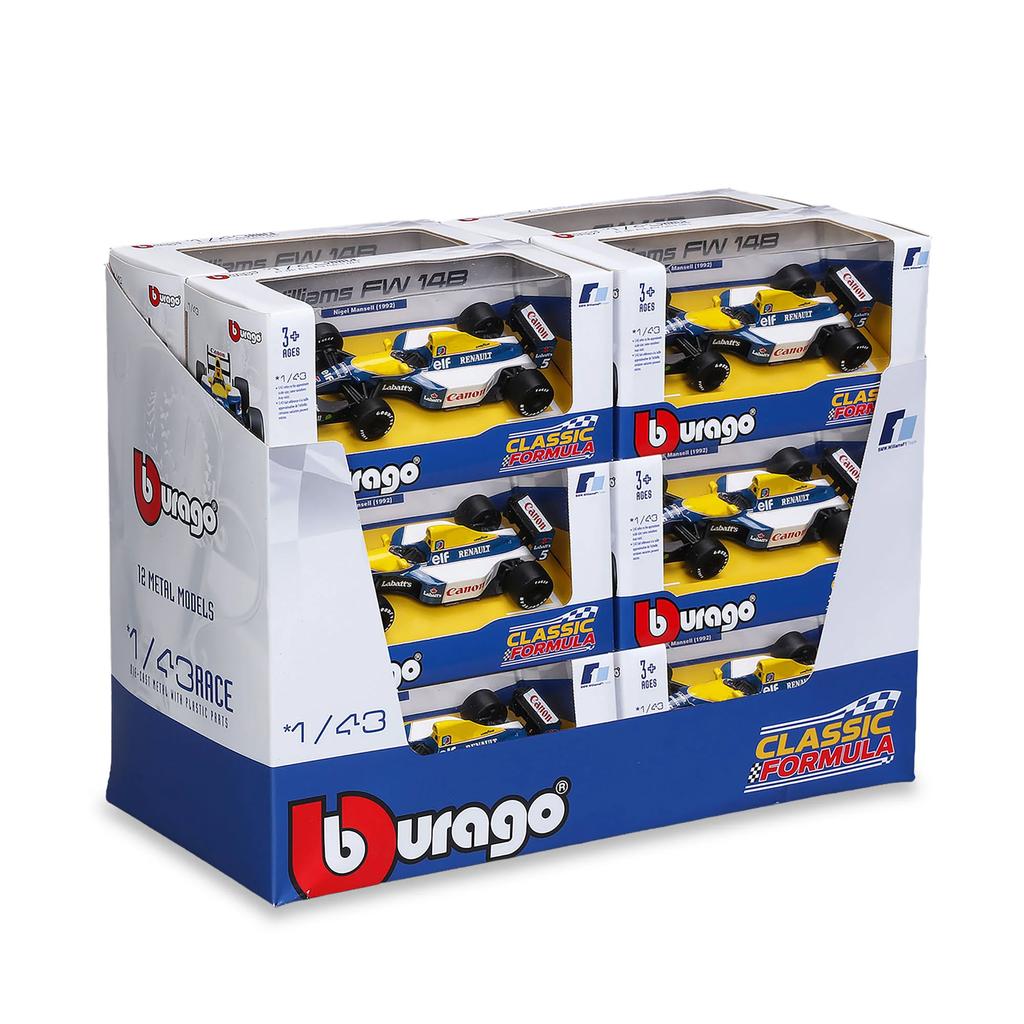 Bburago 1:43 F1 Williams FW14B 1992 Nigel Mansell 12 Piece Dispenser