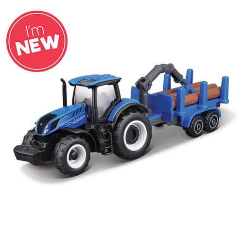 Mini Working Machines - New Holland 3" Tractor With Trailer