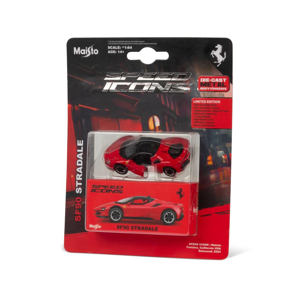 1:64 Speed Icon Ferrari Sf90 Stradale Red/Black_3