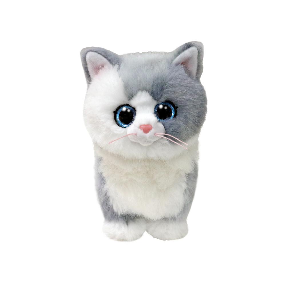 TY Furley Cat Grey/White Beanie Boo