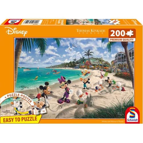 Thomas Kinkade: Disney Mickey & Minnie in Florida Puzzle - 200 Pieces