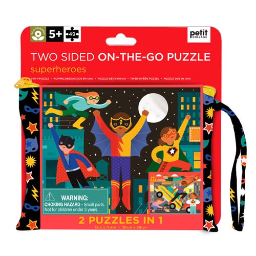 Two Sided On-the-Go Puzzle Superheroes