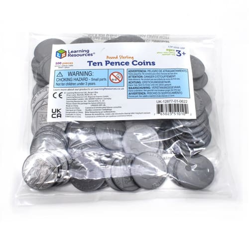 UK Play Money - Ten Pence Pieces (Set of 100)