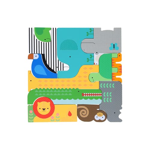 Wooden Puzzle + Play: Shaped Safari Animals