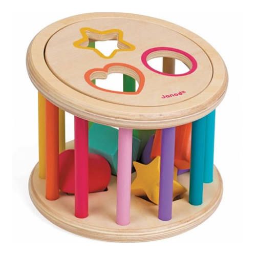 Wooden Shape Sorter Drum Sorting Toy