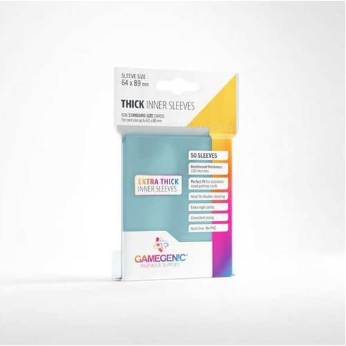 Gamegenic – Thick Inner Card Sleeves (50) – Clear
