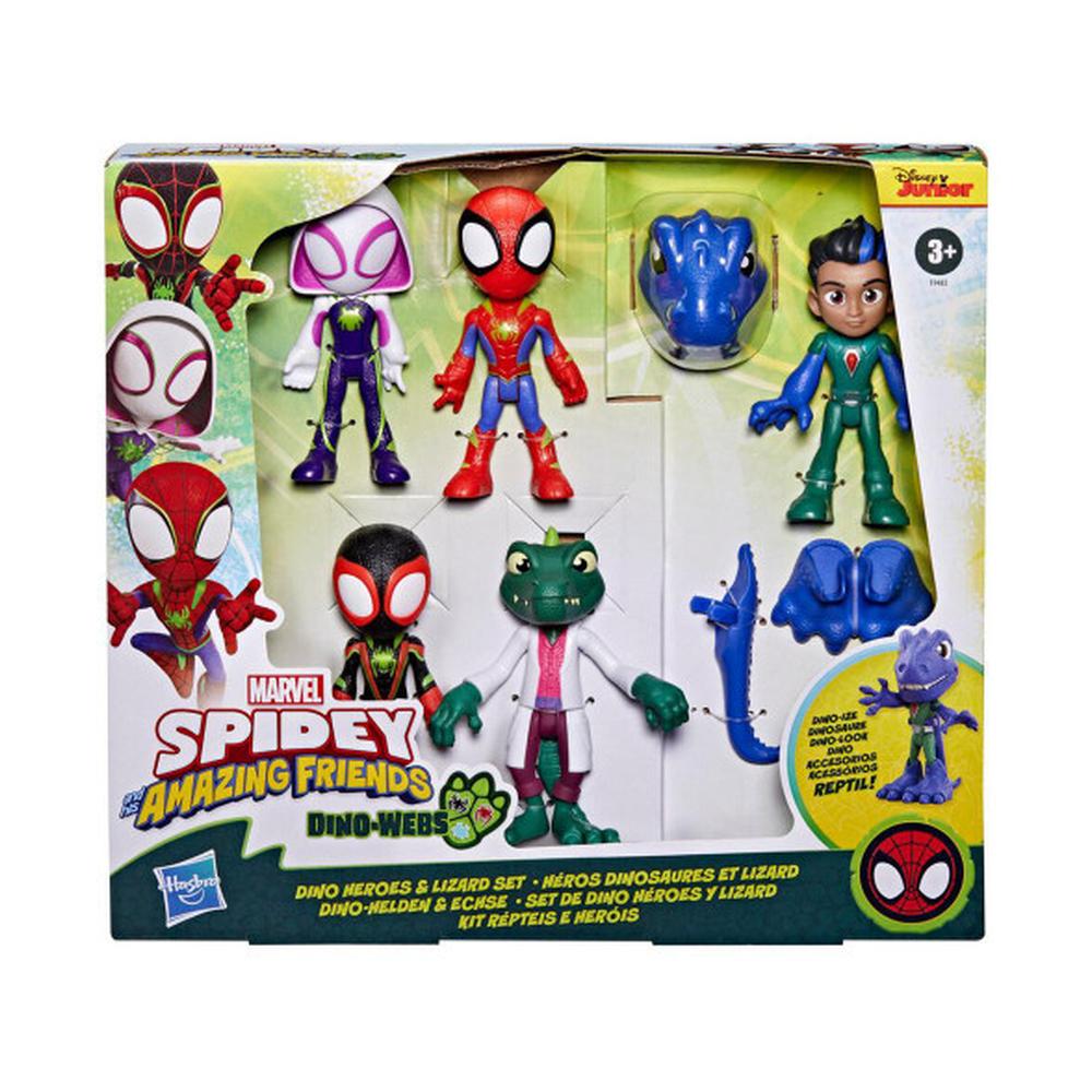 Marvel Spidey and His Amazing Friends: Dino-Webs, Dino Heroes & Lizard Action Figure Set