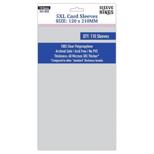 110 x Sleeve Kings 5XL Sleeves (120mm x 210mm)