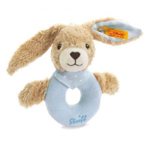Hoppel Rabbit Grip Toy With Rattle, Blue