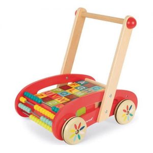 Red Walker With Alphabet Blocks And Beads