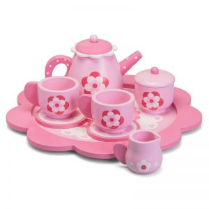 Wooden Flower Tea Set